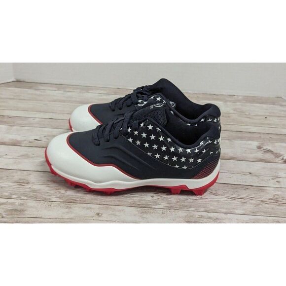 Athletic Works Unisex Kids Size 13 Black Low Top Lace Up Baseball Cleats - Picture 3 of 9